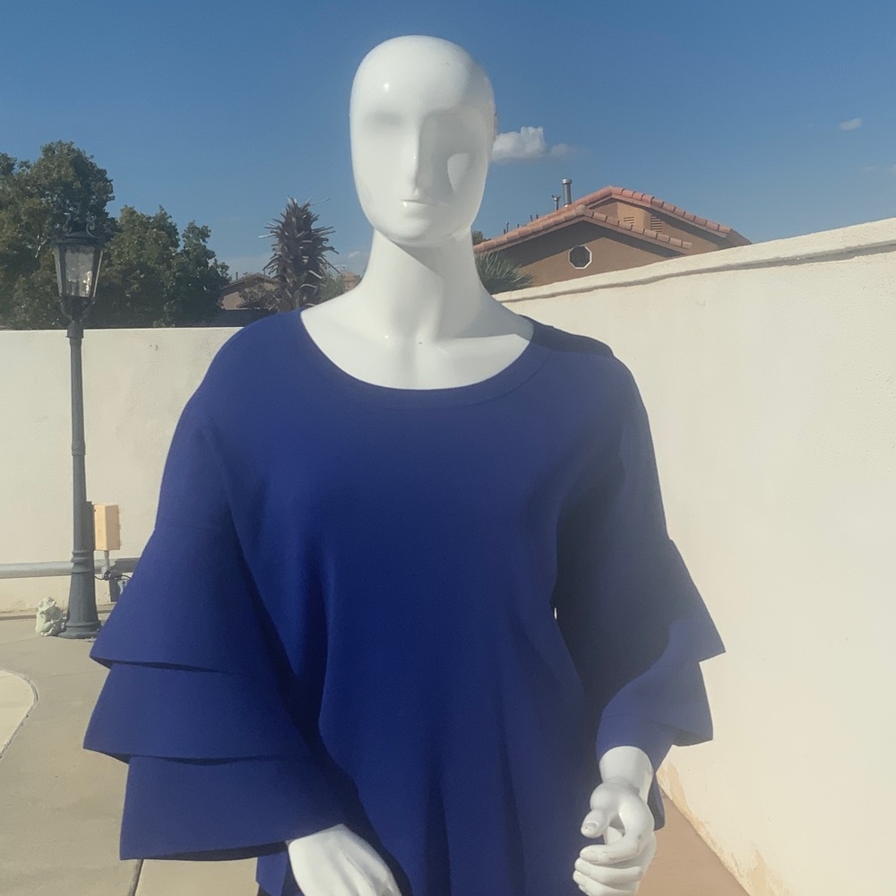 INC International Concepts Off-the-Shoulder Royal Blue Sweater
